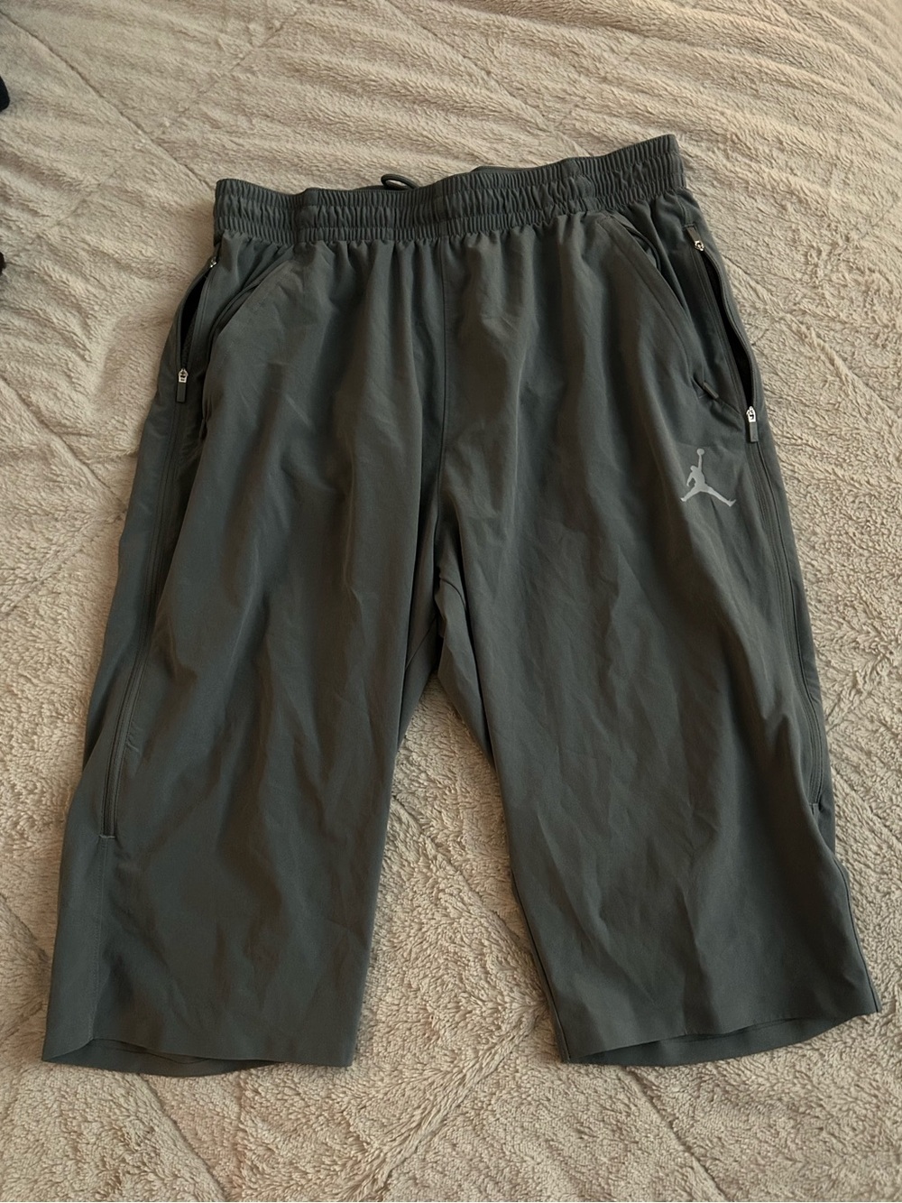Jordan Men's Gray Performance Long Shorts, Size XXL